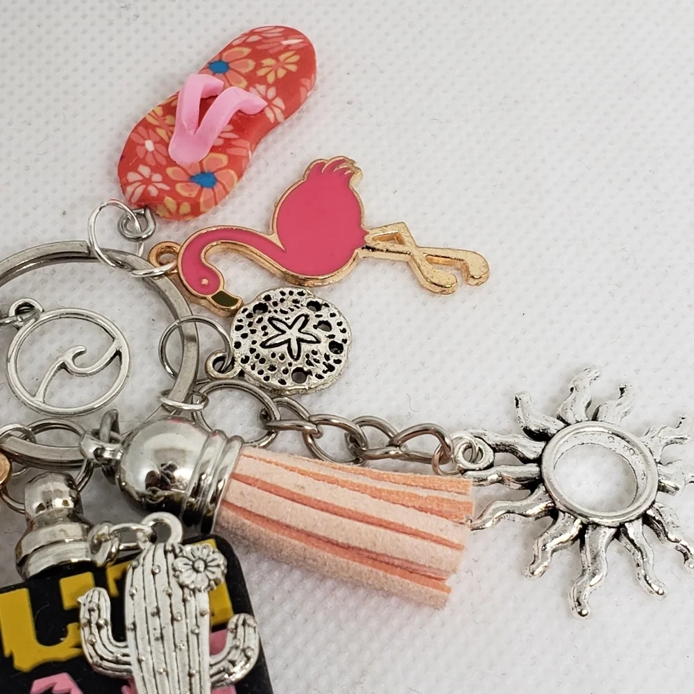 Handmade Sun Salt Sand Silicone Beaded Keychain